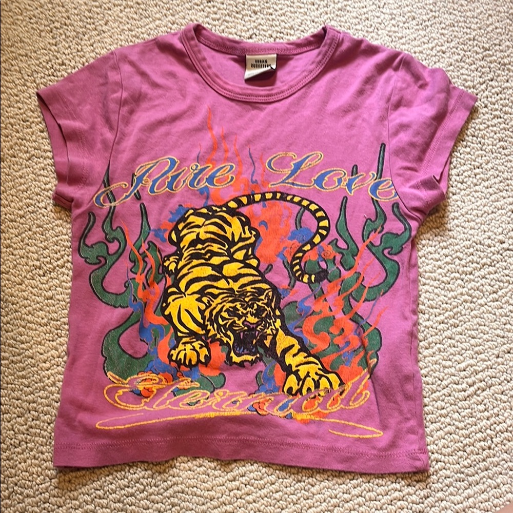 Kids Purple Tiger Graphic Tee